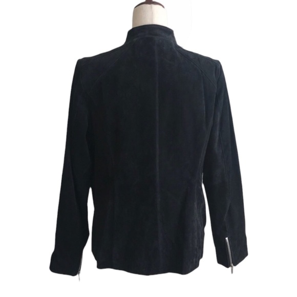 Black Suede Jacket Dennis by Dennis Basso Ladies Medium Jacket New without Tags - Picture 4 of 12